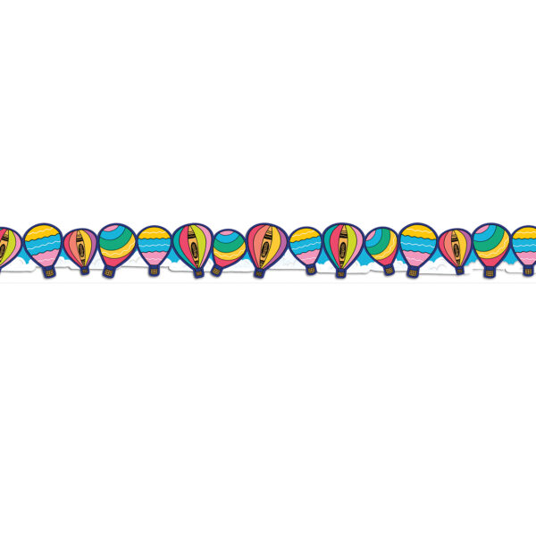 Crayola Colors of Kindness Hot Air Balloons Extra Wide Die-Cut Deco Trim, 37 Feet Per Pack, 6 Packs