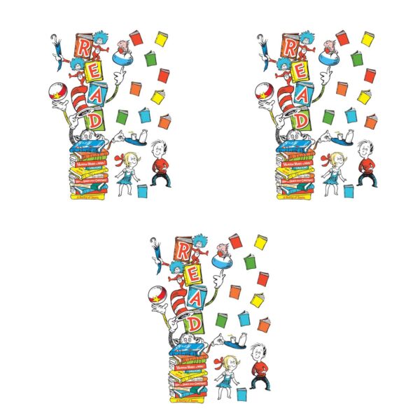Dr. Seuss Reading All-In-One Door Decor Kit, 34 Pieces Per Set, 3 Sets