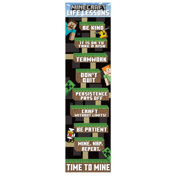 Minecraft Life Lessons Banner, 12" x 45", Pack of 6