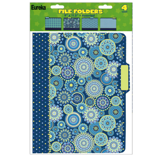 Blue Harmony File Folders, 4 Per Pack, 6 Packs