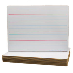 Two-Sided Dry Erase Board, Plain-Ruled, 9" x 12", Classpack of 12