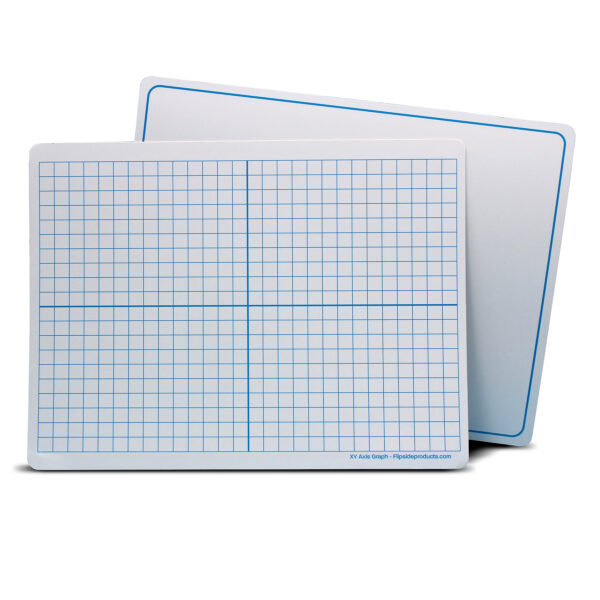 Magnetic Dry Erase Learning Mat, Two-Sided XY Axis-Plain, 9" x 12", Pack of 12