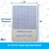 0.25" Graph Dry Erase Board, 11" x 16", Pack of 3