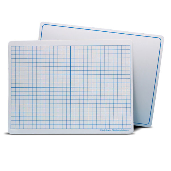 Dry Erase Learning Mat, Two-Sided XY Axis-Plain, 9" x 12", Pack of 24