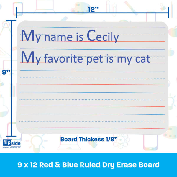 Double-Sided Dry Erase Board, 9"W x 12"L, Pack of 24