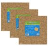 Natural Cork Tiles, 6" x 6", 4 Per Pack, 3 Packs