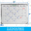 Dry Erase Magnetic Aluminum Framed Calendar, 18" x 24"