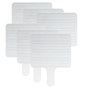 Two-sided Rectangular Dry Erase Writing Paddle, Lined-Blank, 7.75" x 10", Pack of 6