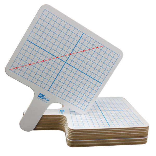 Two-Sided (3-8" Graph-Blank) Rectangular Dry Erase Graphing Paddles, Class Pack of 12