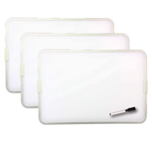 Two-Sided Aluminum Framed, Magnetic Dry Erase Board w-Pen, 9" x 12", Pack of 3