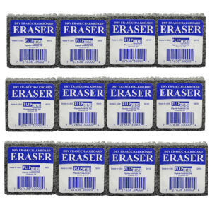 Student Eraser, 2" Width, 2" Length, Pack of 12