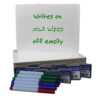 Magnetic Dry Erase Boards (9" x 12") with Colored Pens & Erasers, Set of 12