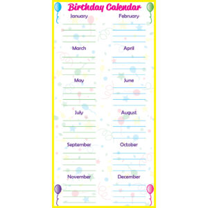 Low-Tac Birthday Calendar Vertical