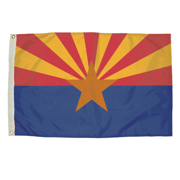 Durawavez Nylon Outdoor Flag with Heading & Grommets, Arizona, 3ft x 5ft