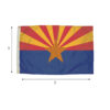 Durawavez Nylon Outdoor Flag with Heading & Grommets, Arizona, 3ft x 5ft