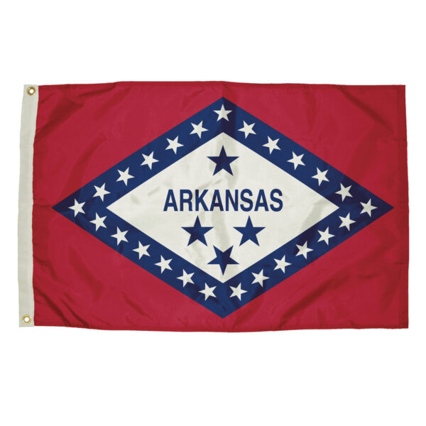 Durawavez Nylon Outdoor Flag with Heading & Grommets, Arkansas, 3ft x 5ft