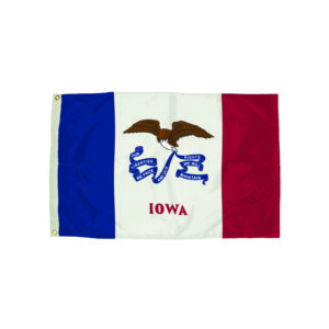 Durawavez Nylon Outdoor Flag with Heading & Grommets, Iowa, 3ft x 5ft