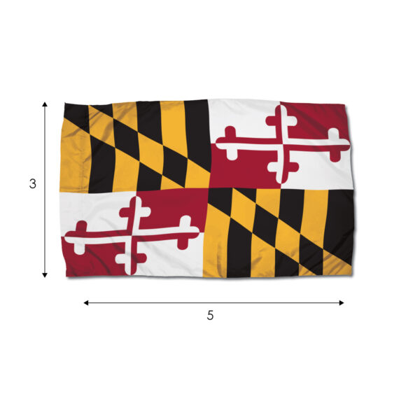 Durawavez Nylon Outdoor Flag with Heading & Grommets, Maryland, 3ft x 5ft