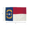 Durawavez Nylon Outdoor Flag with Heading & Grommets, North Carolina, 3ft x 5ft