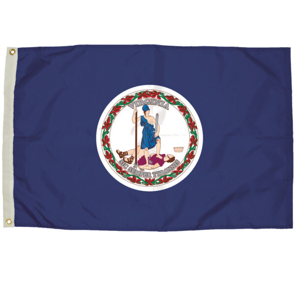 Durawavez Nylon Outdoor Flag with Heading & Grommets, Virginia, 3ft x 5ft