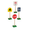 7" Block Play Traffic Signs, 13 Pieces