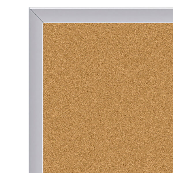 Natural Cork Bulletin Board with Aluminum Frame, 18"H x 24"W