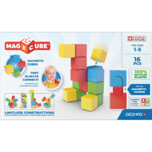 Magicubes Magnetic Building Blocks, Full Color Try Me Recycled, 16 Pieces