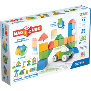 Magicubes Shapes Magnetic Building Blocks Recycled, 32 Pieces