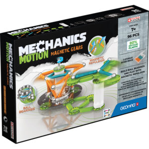 Mechanics Motion Construction Set, Magnetic Gears Recycled, 96 Pieces