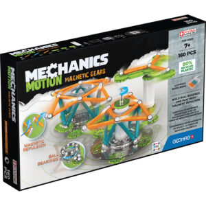 Mechanics Motion Construction Set, Magnetic Gears Recycled, 160 Pieces