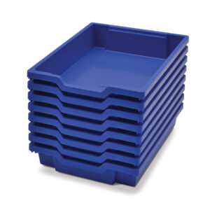 Shallow F1 Tray, Royal Blue, 12.3" x 16.8" x 3", Heavy Duty School, Industrial & Utility Bins, Pack of 8