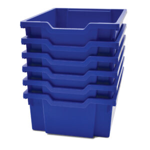 Deep F2 Tray, Royal Blue, 12.3" x 16.8" x 5.9", Heavy Duty School, Industrial & Utility Bins, Pack of 6