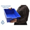 Deep F2 Tray, Royal Blue, 12.3" x 16.8" x 5.9", Heavy Duty School, Industrial & Utility Bins, Pack of 6