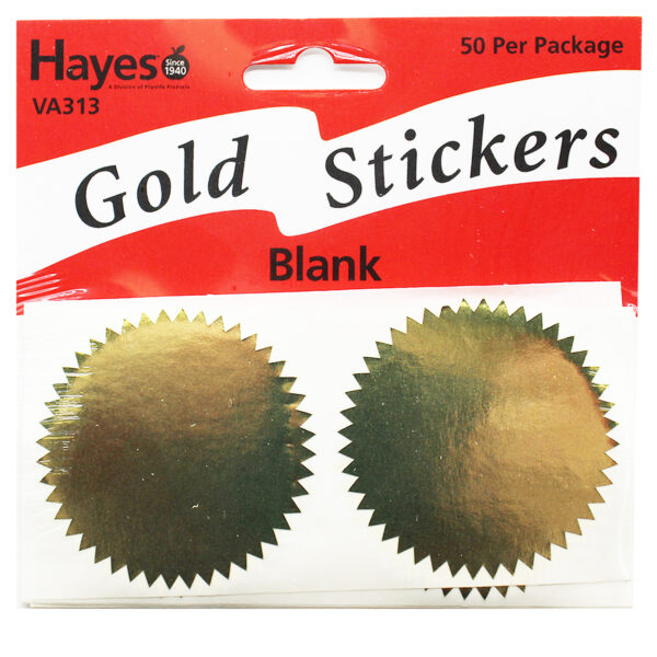 Blank 2" Gold Certificate Seals, 50 Per Pack, 6 Packs