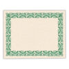 Art Deco Set -Green Border Paper, Plain Folders, Gold Seals