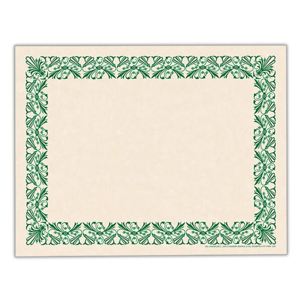 Art Deco Set -Green Border Paper, Plain Folders, Gold Seals