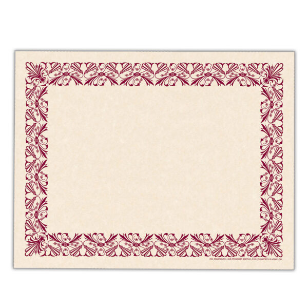 Art Deco Set - Maroon Border Paper, Plain Folders, Gold Seals