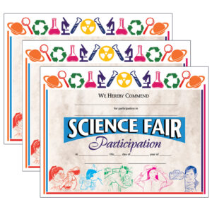 Science Fair Participation Award, 8.5" x 11", 30 Per Pack, 3 Packs