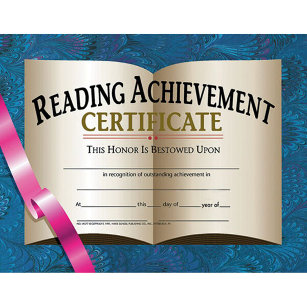 Reading Achievement Certificate, 30 Per Pack, 3 Packs