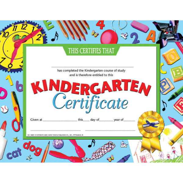 Kindergarten Certificate, 8.5" x 11", 30 Per Pack, 3 Packs