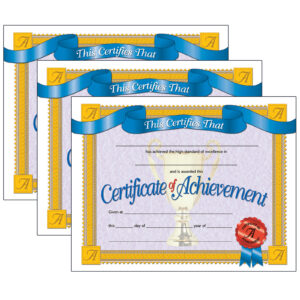 Certificate of Achievement, 30 Per Pack, 3 Packs