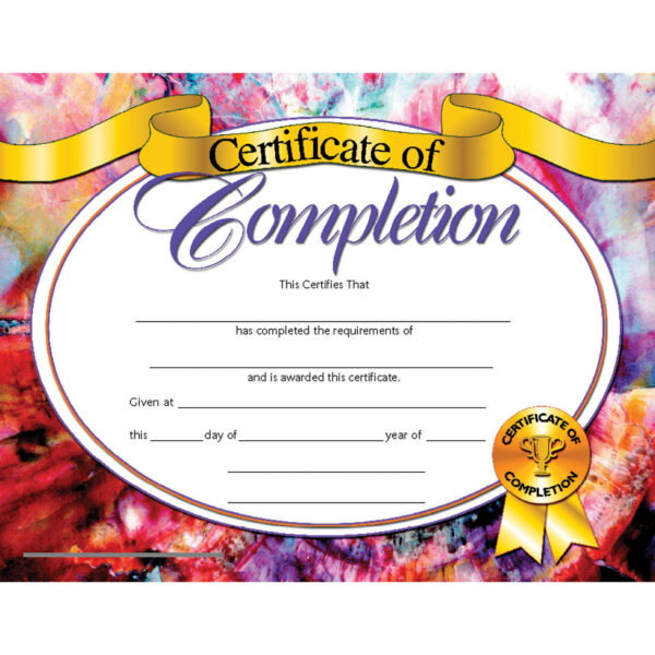 Certificate of Completion, 8.5" x 11", 30 Per Pack, 3 Packs