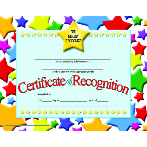 Certificate of Recognition, 30 Per Pack, 3 Packs