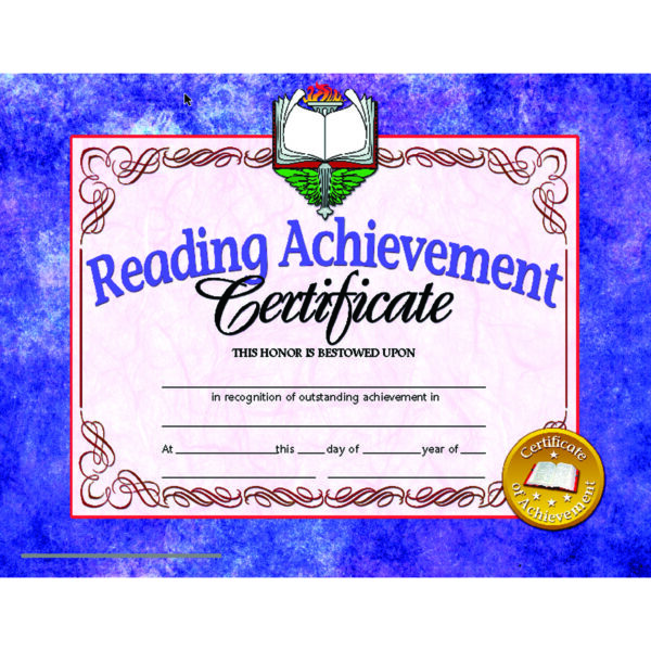 Reading Achievement Certificate, 30 Per Pack, 3 Packs