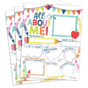 Colorful Star Student Read All About Me Posters, Set of 20