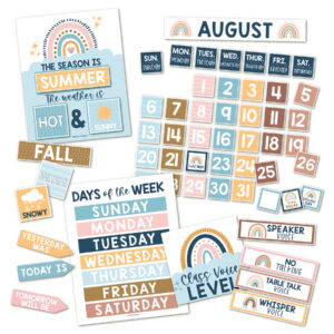 Boho Circle Time Bulletin Board Calendar for Classroom