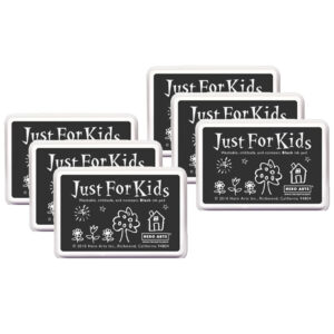 Just for Kids Ink Pad, Black, Pack of 6