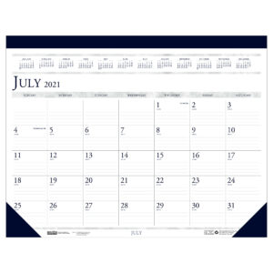 Monthly Academic Calendar Classic Desk Pad, 14 Months (Jul-Aug), 22" x 17"