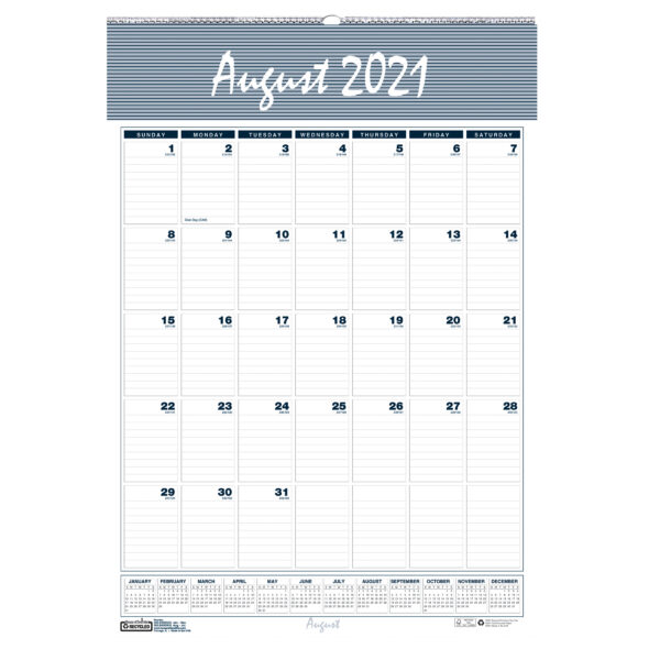 Bar Harbor Academic Wall Calendar, 12" x 17", Pack of 2