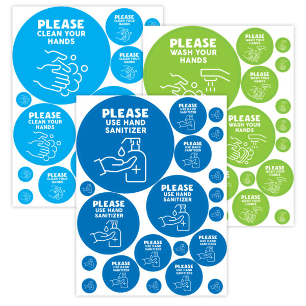 Handwashing Reminder Decals, Set of 60